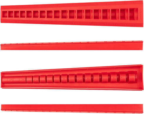 TEKTON 18-Tool 3/8 Inch Drive Flare Nut Crowfoot Wrench Organizer Rack, Red (8-27 mm) | ORG25218 | Made in USA...