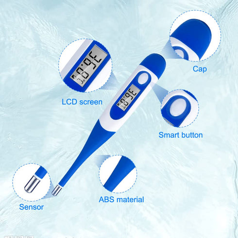 Berrcom Digital Thermometer for Adults, Oral and Underarm Thermometer for Baby and Kids Medical Thermometer with Fever Alarm Rectal Thermometer wi...