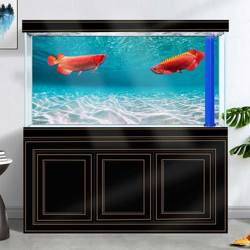 30X18IN Natural Undersea Aquarium Background, Undersea Beach Fish Tank Background, with 8 EVA Double-Sided Tape...