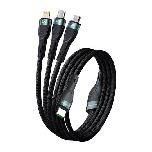 USB C to Lightning Cable, Premium 3-in-1 Multi Charging Cable, 5A Fast Charge & Data Transfer, 1.5m Nylon Braided USB-C, Lightning, Micro-USB, Uni...