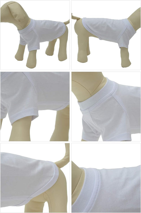 Lovelonglong Pet Clothing Dog Costumes Dachshund Clothes Blank T-Shirt Tee Shirts for Dachshund Dogs,Corgi 100% Cotton White D-XL...