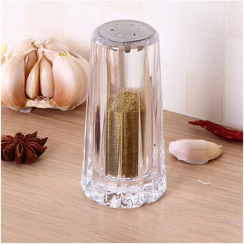 YBM Home Salt and Pepper Shakers Acrylic with Stainless Steel Lid, 1.5oz Clear Spice Herb Dispenser for Dining Table and Farmhouse Decoration, 123...