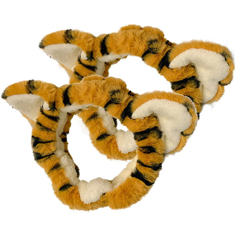 2Pcs Lovely Tiger Print Headbands Soft Plush Washing Face Facial Mask Skincare Makeup Hair Bands Elastic Spa Shower Yoga Sports Headband Headwraps...