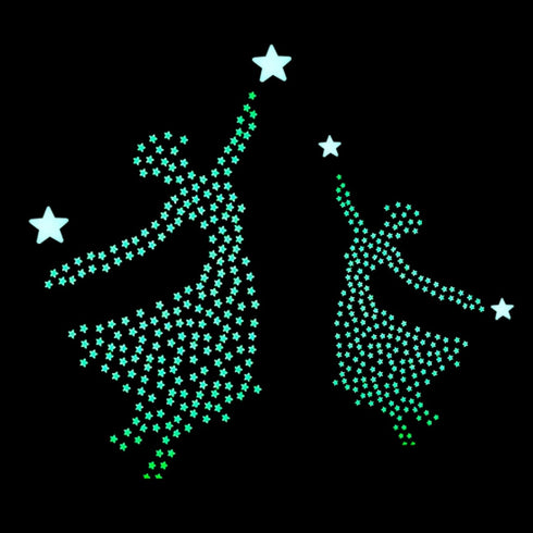 204PCS 1.2" Glow in The Dark Luminous Stars Fluorescent Noctilucent Plastic Wall Stickers Decals for Home Ceiling Wall Baby Kids Bedroom (Multi-Co...