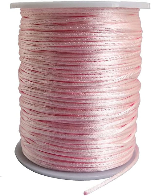 1.5mm Nylon Satin Cord Thread Beading String for Macrame Bracelets Chinese Knotting,Necklaces,Jewelry Making 109 Yards (Pink)...