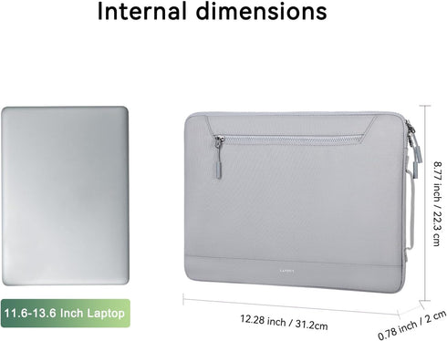 LANDICI 360°Protective Laptop Sleeve Carrying Case 13 13.3 Inch, Waterproof Slim Computer Cover Bag for MacBook Air 13 M1/M2/M3, MacBook Pro 13, S...