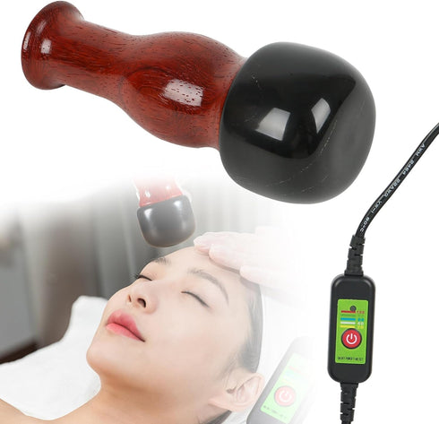 Hot Stones for Massage, Facial Electric Massager with Adjustable Temperature, Natural Bian Stone Gua Sha Scraping Massager Warmer Kit for Massage ...