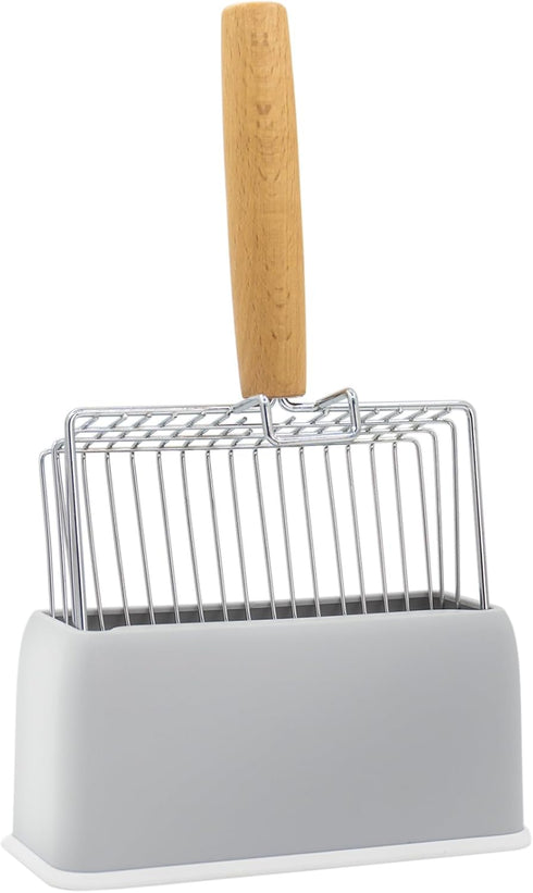 Stainless Steel Cat Litter Scoop with Holder Stand, Heavy Duty and Easy Clean...
