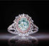 MAIHAO Sparkling 925 Sterling Silver Pink Crystal Diamond Ring Inlaid Green Topaz Color Treasure Engagement Ring Wedding Party Jewelry Size 6-10 (...