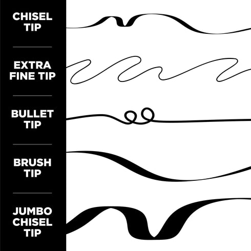 Tulip Fashion Markers 33702 Mrkt Multi Mix Tip Black 5Pk...