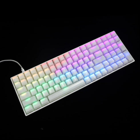 YMDK 120 Keys ABS ANSI ISO 1.5mm Blank Milk Fog OEM Profile Shine Through Keycap for MX Mechanical Keyboard RGB GK61 96 84 68 108 87...