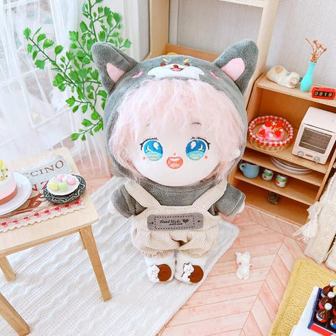 niannyyhouse Dog Suit Dress Up Hoodie Corduroy Overalls Shoes 7.8in?20cm? Plush Doll Stuffed Figures Toys Clothes Accessories (Gray)...