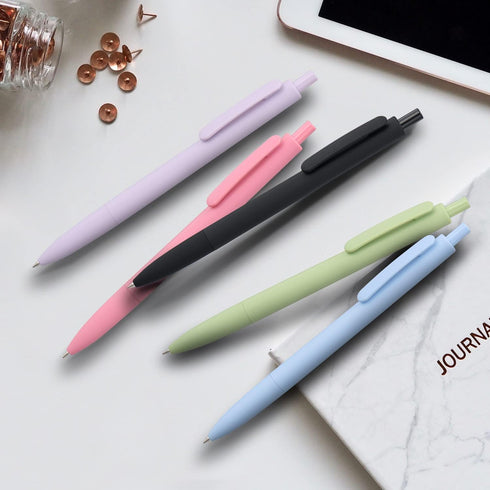 Black Gel Pens Fine Point Smooth Writing Pens Bulk, Soft Touch Cute Pens Aesthetic School Supplies, 0.5mm Black Ink Pens for Journaling, Cute Offi...