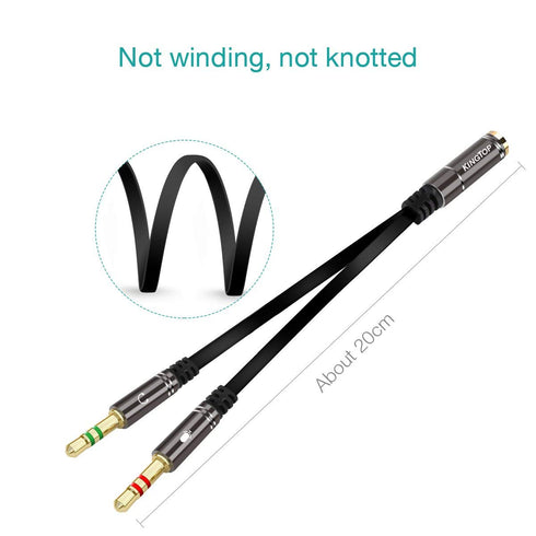 KINGTOP Headphone Splitter, 3.5mm Headset Splitter, Headphone Mic Splitter Cable for Headset to Older Laptops/PCs...