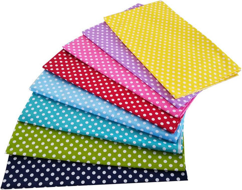 Fat Quarters Cotton Fabric Bundles 18" x 22" Quilting Fabric for Sewing,8 PCS Dots...