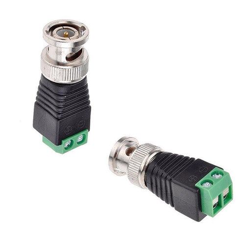 BNC Male Balun Connector 28 Pcs Coaxial Cat5 to BNC Male Connector and BNC to 2 Screw Camera Terminal Male Adpater for CCTV Surveillance Video Cam...