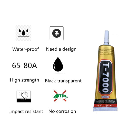 T-7000 15ml Super, Glass,Fabric,Craft, Adhesive,Puzzle, Glue Suitable for Repair Multipurpose High Performance Industrial Glue Semi Fluid Black Ad...