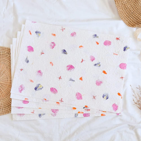 Large Sheets Handmade Thick Natural Flowers Mulberry Paper Sheets 20 x 14 Inches, Painting, Writing Handmade Paper, Decorative Paper, Card Making ...