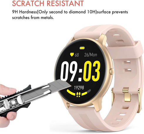 Wanski 3 Pack Tempered Glass Screen Protector Film, compatible with AGPTEK LW11 smartwatch...