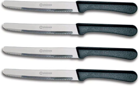 Cuisinox Steak Knives Set of 4 Black Polypropylene Handle with Rounded Tip...