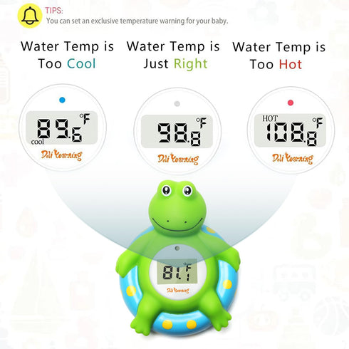 Doli Yearning Baby Bath Thermometer with Room Temperature| Fahrenheit and Celsius|Frog Lovely Shape|Kids' Bathroom Safety Products| Bath Toys…...