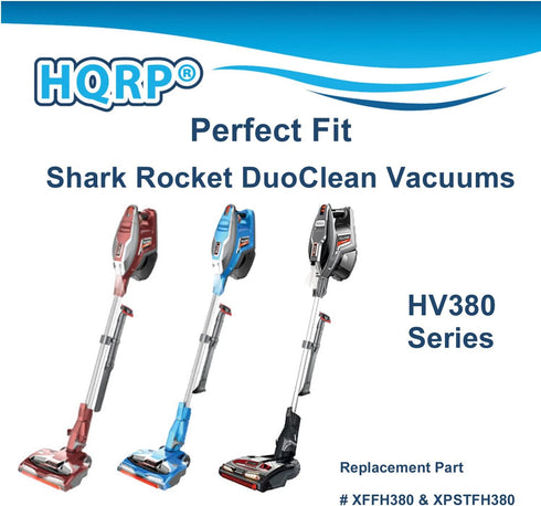 HQRP 2-pack Filter Kit fits Shark Rocket DuoClean series HV380, HV380UK, HV380UKT, HV380W, HV381, HV381C, HV382, HV384Q Vacuum Cleaner...