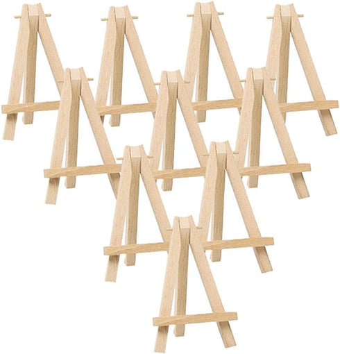 10pcs Wooden Artist Easel Triangle Cards Stand Display Wedding 6 inch Artist Tripod Tabletop Holder Stand - Painting Party, Kids Crafts, Oil Acryl...