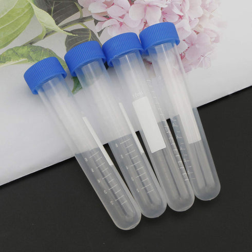 Centrifuge Tubes Round Bottom Screw Cap Plastic Test Tube Vials 10ml with Graduation and Writing Area, Pack of 20...