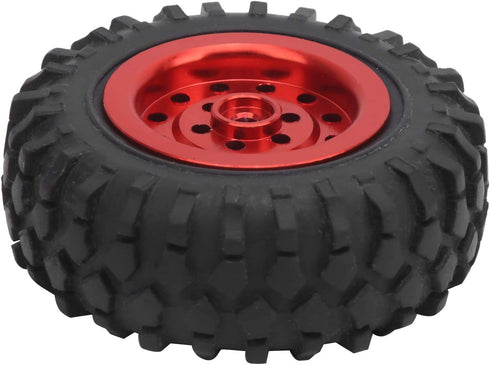 55mm/2.2in 1/10 Scale Rubber Tires & Wheel Rims AntiSkid Fit for D12 Model Parts (Red R)...