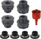Bulkhead Adapter Fitting for Rain Barrels Spigot Connector, 4 PCS Garden Water Tank Hose Adapter Kit with Rain Barrel Overflow Spigot Plug and Hol...