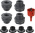 Bulkhead Adapter Fitting for Rain Barrels Spigot Connector, 4 PCS Garden Water Tank Hose Adapter Kit with Rain Barrel Overflow Spigot Plug and Hol...