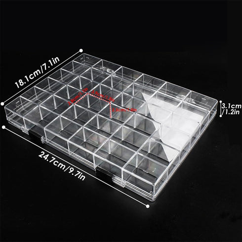 36 Grids Clear Plastic Organizer Box, Craft Storage Container for Beads Organizer, Art DIY, Crafts Jewelry Storage, Fishing Tackles, Rock Collecti...