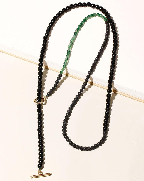 Lava Stone/Black Obsidian/Moss Agate Beaded Layered Choker Necklace for Women Essential Oil Diffuser Healing Crystals and Gemstones Necklaces...
