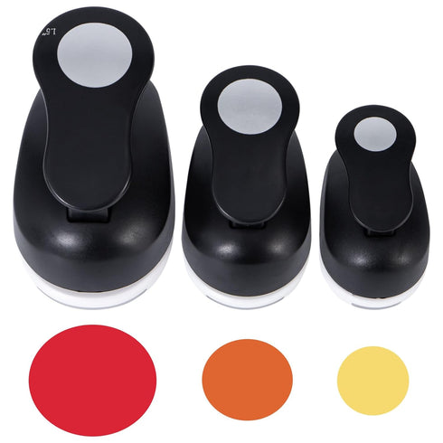 Circle Punch for Paper Crafts 3 Pack, Paper Punches for Crafting 1.5inch 1inch 0.6inch, Round Shapes Circle Hole Puncher for Crafts Scrapbooking,B...