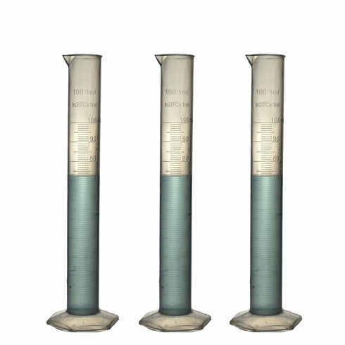 Graduated Measuring Cylinder Polypropylene Plastic 100ml 3-Pack (100ml, 3)...