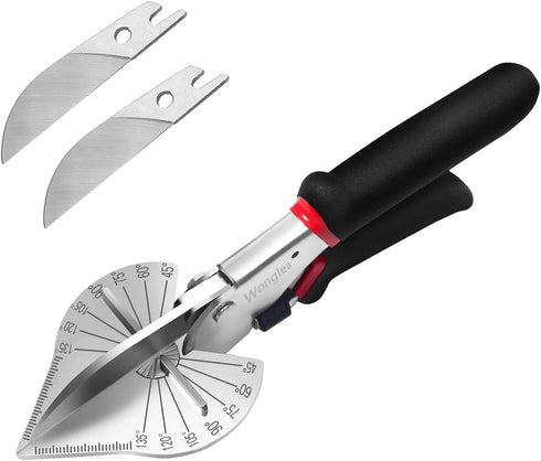 Miter Shears,Multifunctional Quarter Round Cutting Tool,Mitre Shears,Shoe Molding Cutter for Wood,Angular Cutting Molding,Crafting with 2 Replacem...