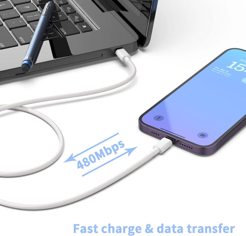 Phone Charger, 2 Pack 20W PD USB C Wall Fast Charger Adapter with 2 Pack 6FT Type C to Ligh.tning Cable Compatible for Phone 14 13 12 11 Pro Max X...