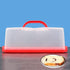 Portable Bread Box with Handle Loaf Cake Container Plastic Rectangular Food Storage Keeper Carrier 13inch Translucent Dome for Pastries, Bagels, B...