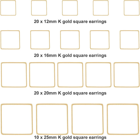 70pcs Earrings Beading Hoop Earring Finding Square Hollow Pendant for Jewelry Making DIY Crafts Art Creation Women Gift (Square)...