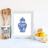 Chinoiserie Wall Art Print-- Bedroom or Study Decor -- Chinese Blue White Porcelain Vase Canvas Print ( Set of 6 )--Unframed--8X10 inch 1...