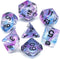 Dice DND Dice Set RPG Glitter Dice Fit Dungeons and Dragons D&D Pathfinder MTG Role Playing Games Polyhedral Dice Transparent Dice with Purple & B...