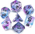 Dice DND Dice Set RPG Glitter Dice Fit Dungeons and Dragons D&D Pathfinder MTG Role Playing Games Polyhedral Dice Transparent Dice with Purple & B...