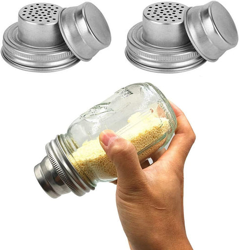 2 Pack Mason Jar Shaker Lids 304 Stainless Steel with Silicone Seals for Mix Spices Dredge Flour Sugar Salt Peppers and Any REGULAR MOUTH Mason Ja...