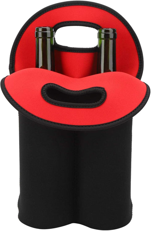 Wine Bottle Tote, 750ml 2 Bottles Hand?Held Neoprene Insulated Wine Bottle Bag Hand Bag for Travel with Secure Carry Handle...