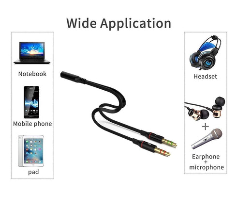 SaiTech IT 3.5 mm Exclusives Headphone Splitter for Computer 3.5mm to 2 Dual Mic Audio Y Splitter Cable Smartphone Headset to PC Adapter, Tablet (...