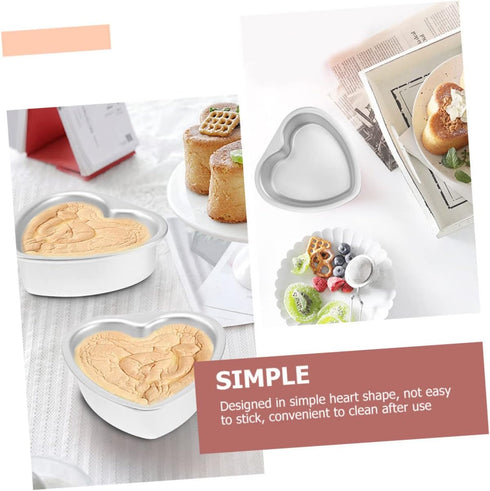 2pcs Heart Cake Mold Heart Shaped Baking Molds Mousse Cake Shaper Casserole Dish Roasting Dish Sandwich Loaf Tin Cake Rings for Bagel Cake Stencil...
