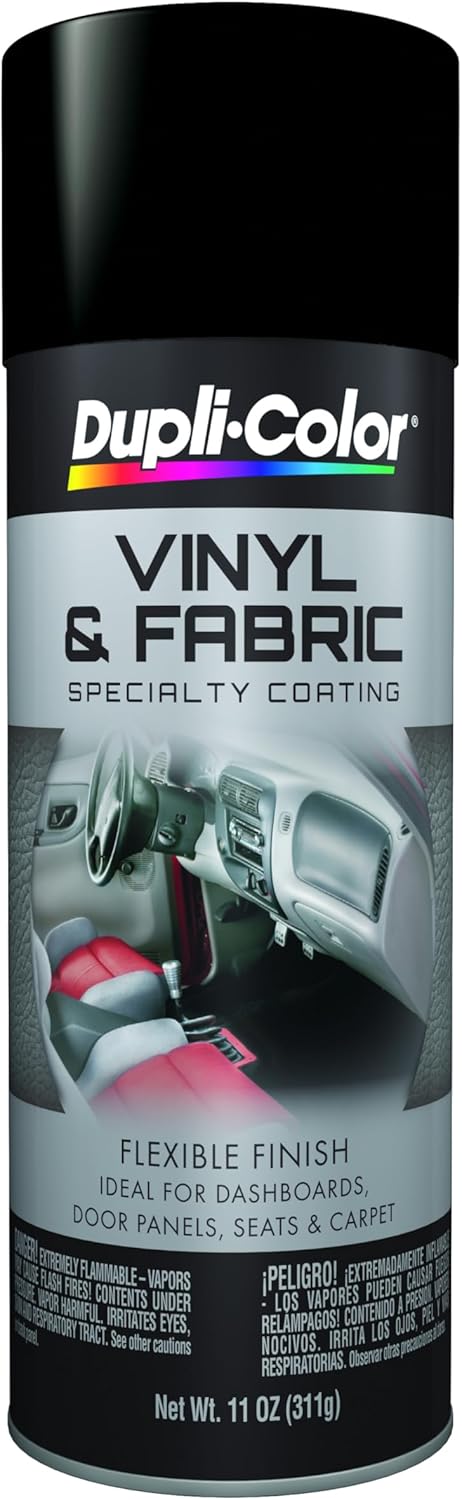 Dupli-Color HVP106 Vinyl and Fabric Coating Spray Paint - Flat Black - 11 oz Aerosol Can...
