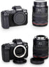 Camera Body Cap & Rear Lens Cap Cover Compatible for Canon EOS R100 R10 R8 R50 R3 R5 R6 RP kit RF Mount Lens (2 Pack)...