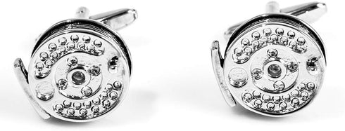 Fly Fishing Reel Fish Pair Cufflinks in a Presentation Gift Box & Polishing Cloth...