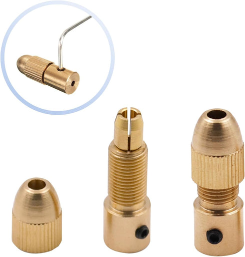 Mesee 3 Sets 0.5-3mm Brass Drill Chuck, Small Electric Drill Bit Collet Micro Twist Drill Chuck Set with Allen Wrench Fits Rotary Tools, 3 Size - ...